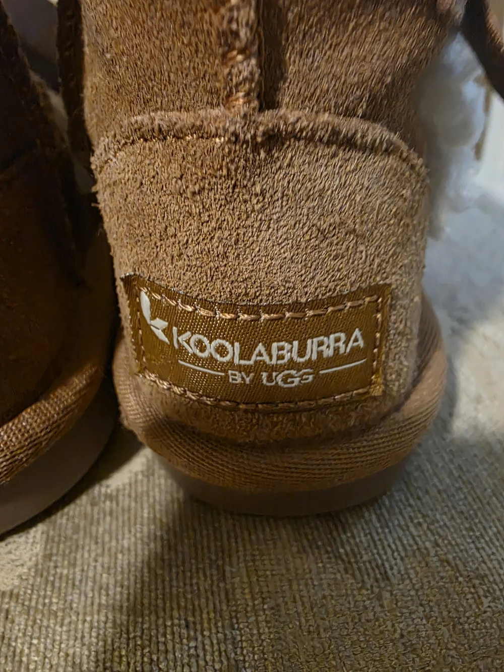 Koolaburra Brown Shearling-Trim Kids Boots with Side Bows